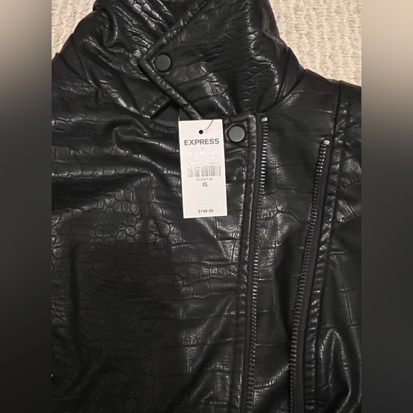 NWT Express Croc Faux Leather Jacket Size XS - Picture 6 of 8